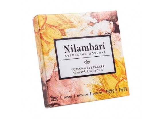 Шоколад Nilambari горький без сахара "Дикий апельсин" 65 г (GreenMania)