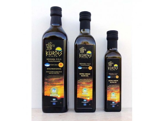 Оливковое масло Extra virgin PDO (кислотность 0,2-0,3) в стекле (KURTES)