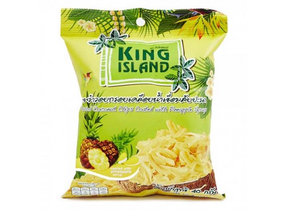 Кокосовые чипсы KING ISLAND с ананасом 40 г (Thai style)